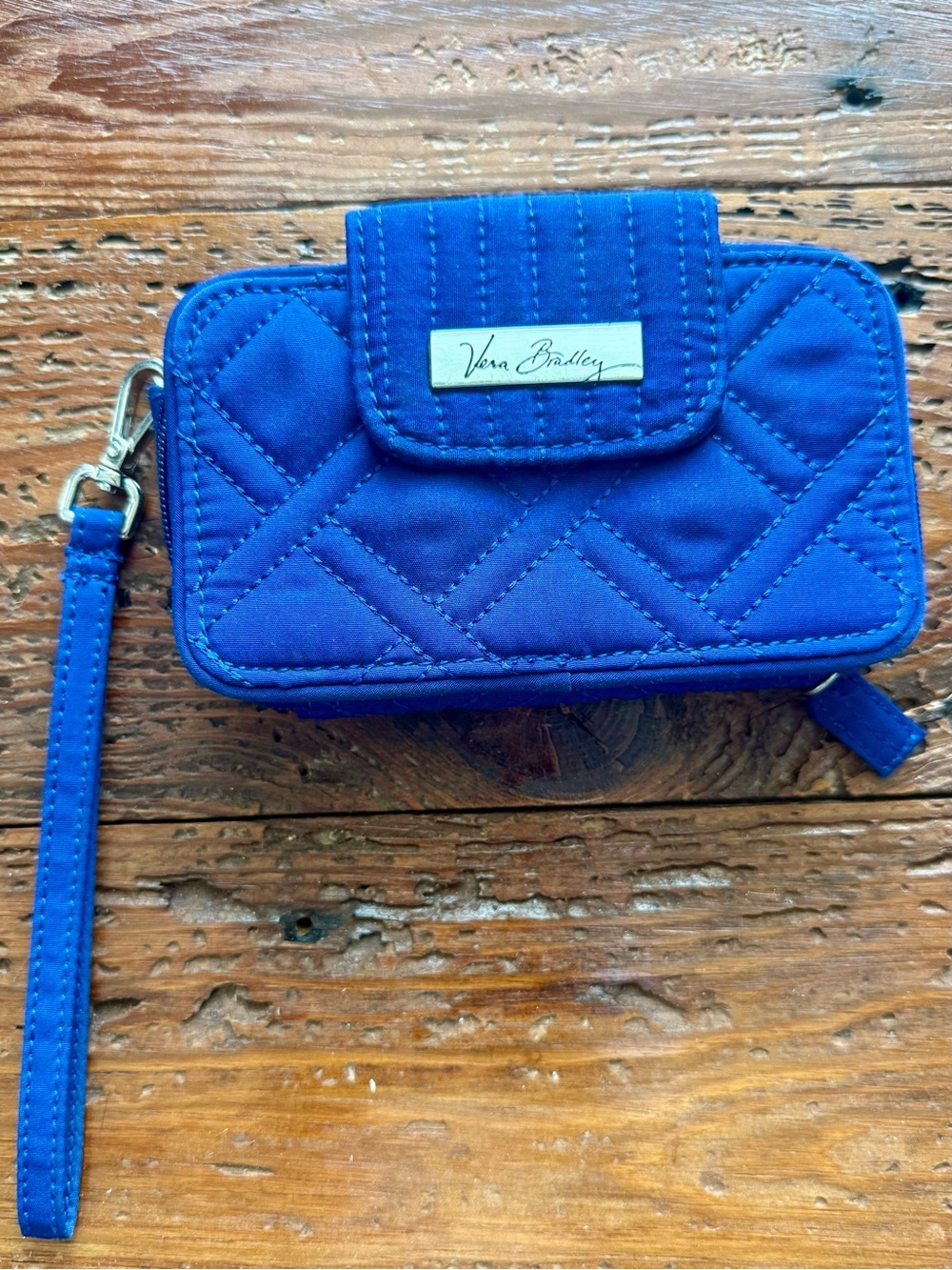 Vera Bradley Cobalt Blue Quilted Wristlet Wallet